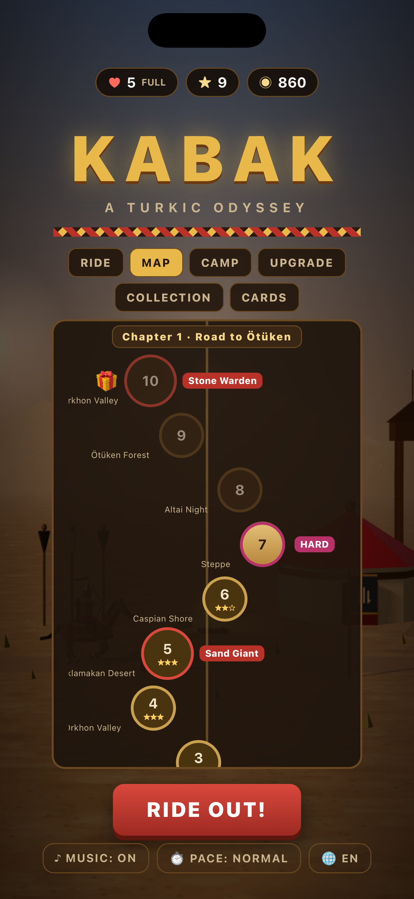 The KABAK course map